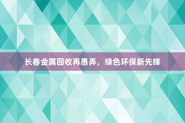长春金属回收再愚弄，绿色环保新先锋